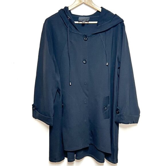 New Christian Siriano Plus Ponte A-line Black
Hooded Jacket Sz 2X - Picture 2 of 5